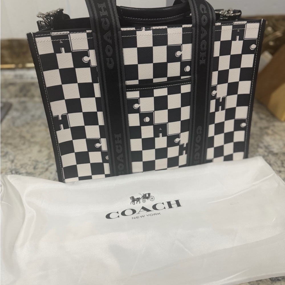 Coach Black and White Checkered Handbag
